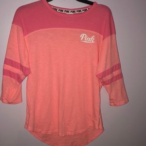 PINK quarter sleeve tee